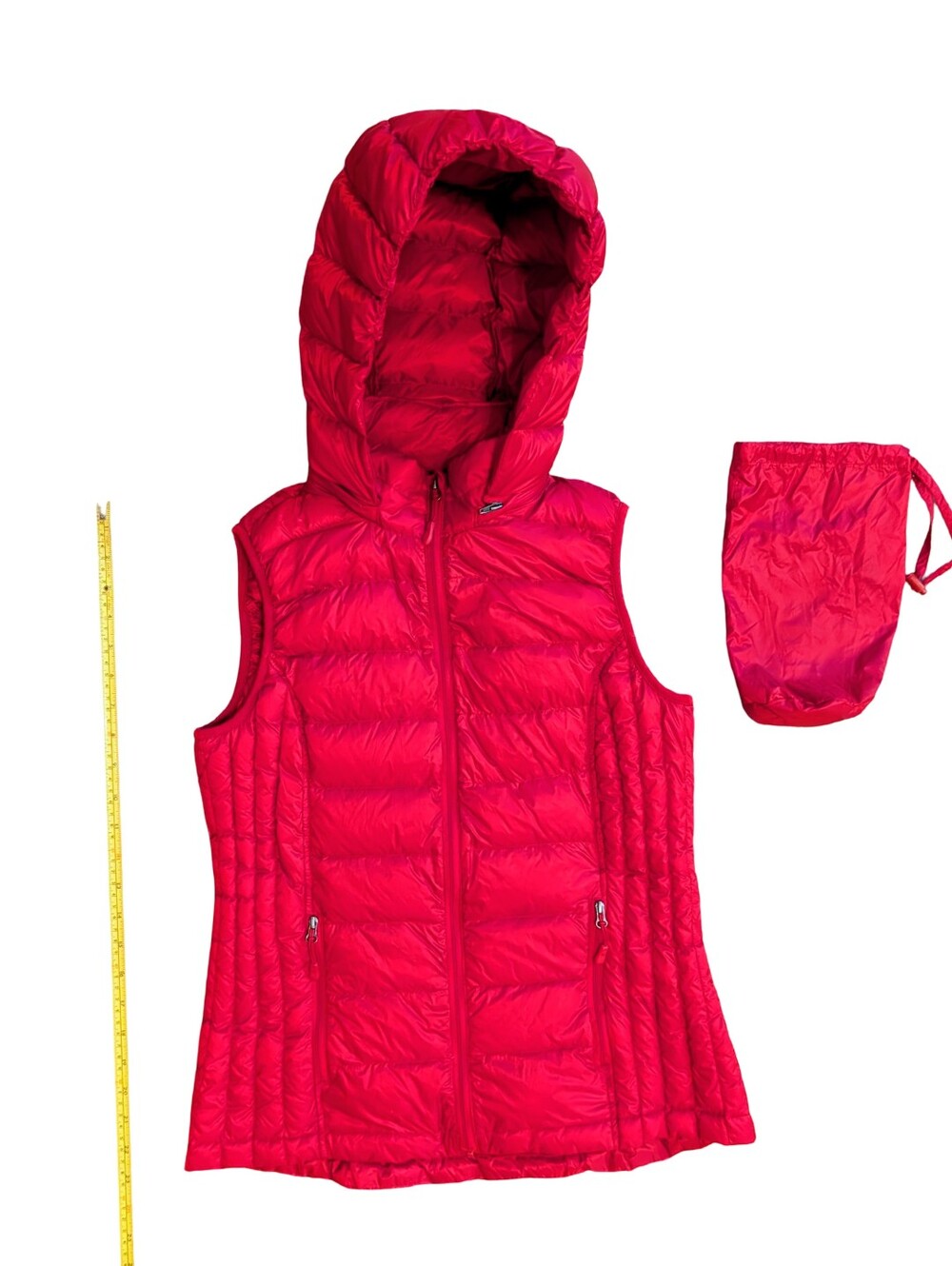 32 Degree Heat Vest Ultra Light Down Quilter Puffer Packable Hooded Red M